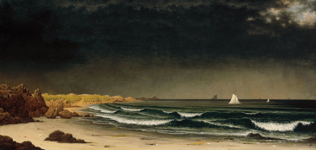 Approaching Storm- Beach near Newport av Martin Johnson Heade