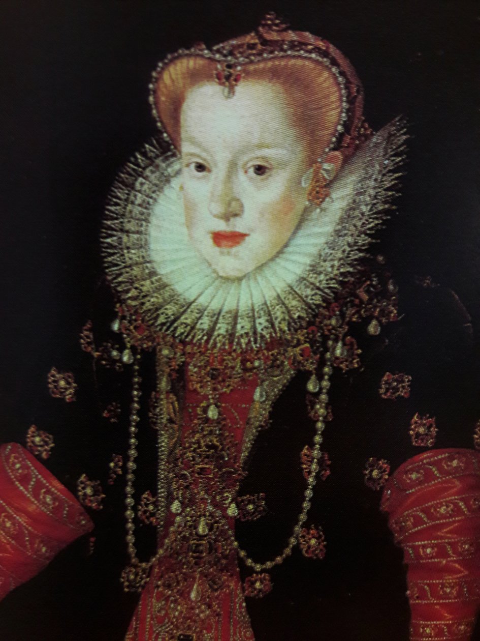 Hellängdsporträtt av Anne av Österrike (1573-1598) (detalj) av Martin Kober