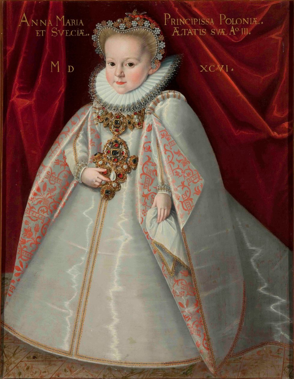 Portrait of Anna Maria Vasa (1593–1600), daughter of King Sigismund III of Poland. av Martin Kober
