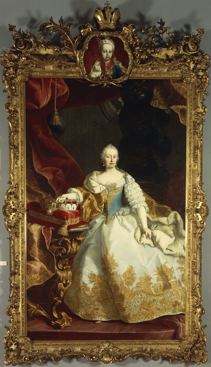 Porträtt av kejsarinnan Maria Theresa med Josef II som barn, 1744 av Martin Meytens the Younger