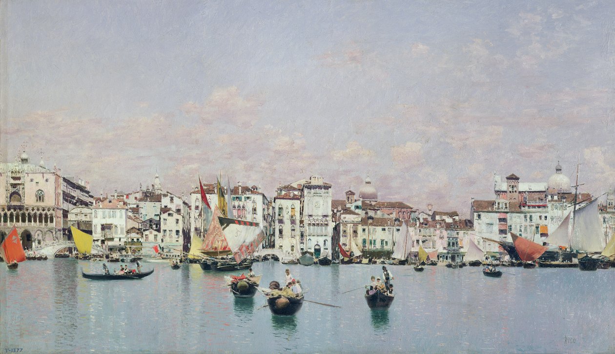 Dogepalatset och Riva degli Schiavoni, Venedig av Martín Rico y Ortega