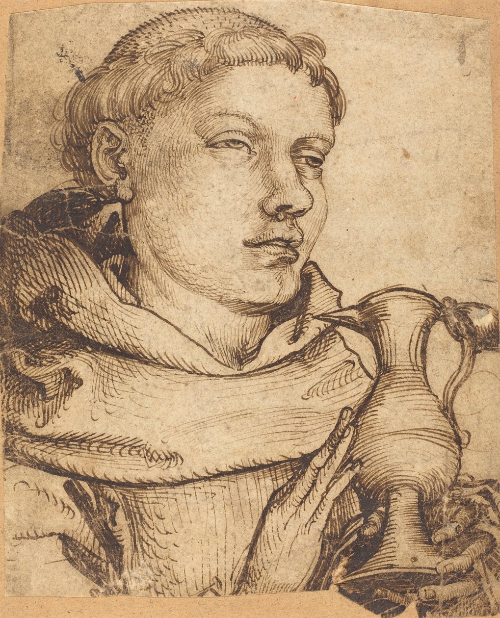 Bust of a Monk Assisting at Communion av Martin Schongauer