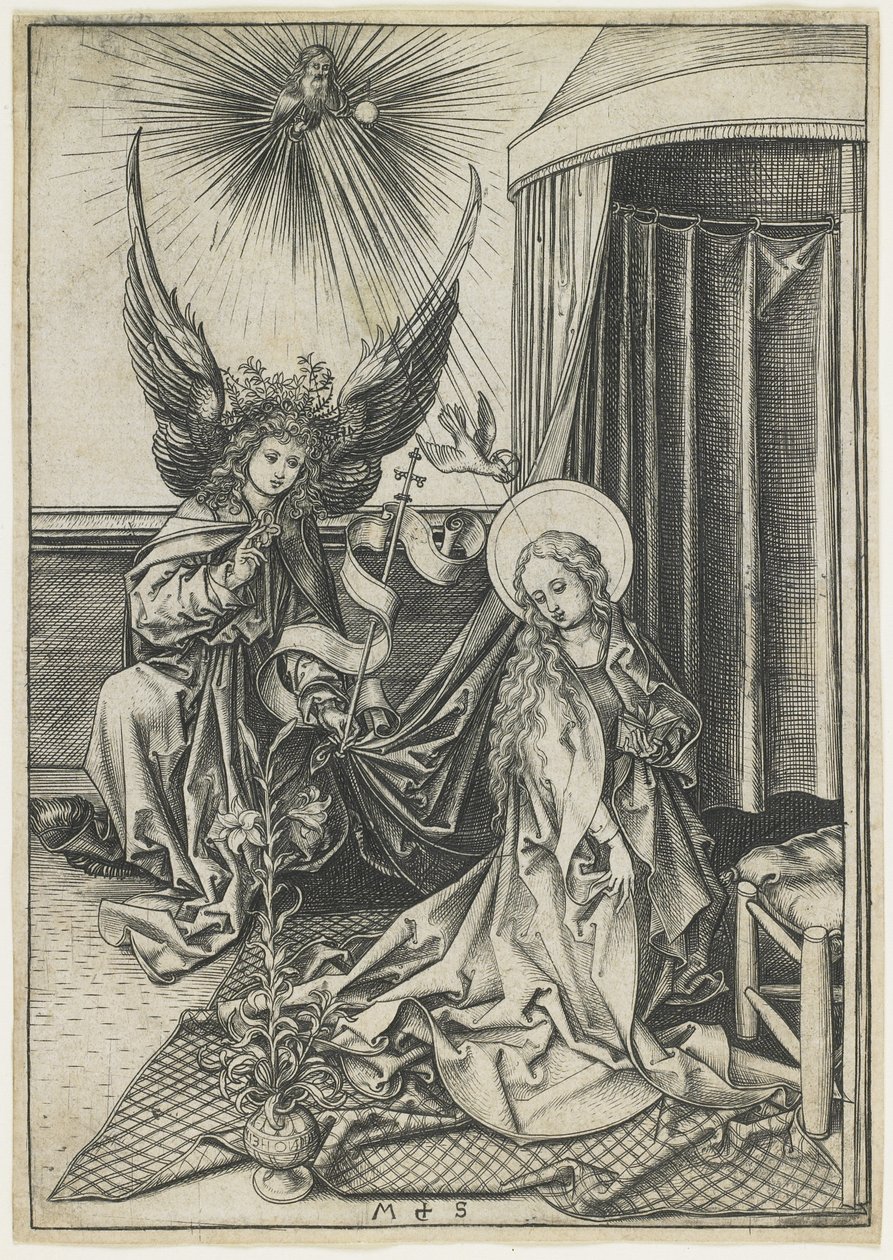 Förkunnelsen, ca 1480 av Martin Schongauer