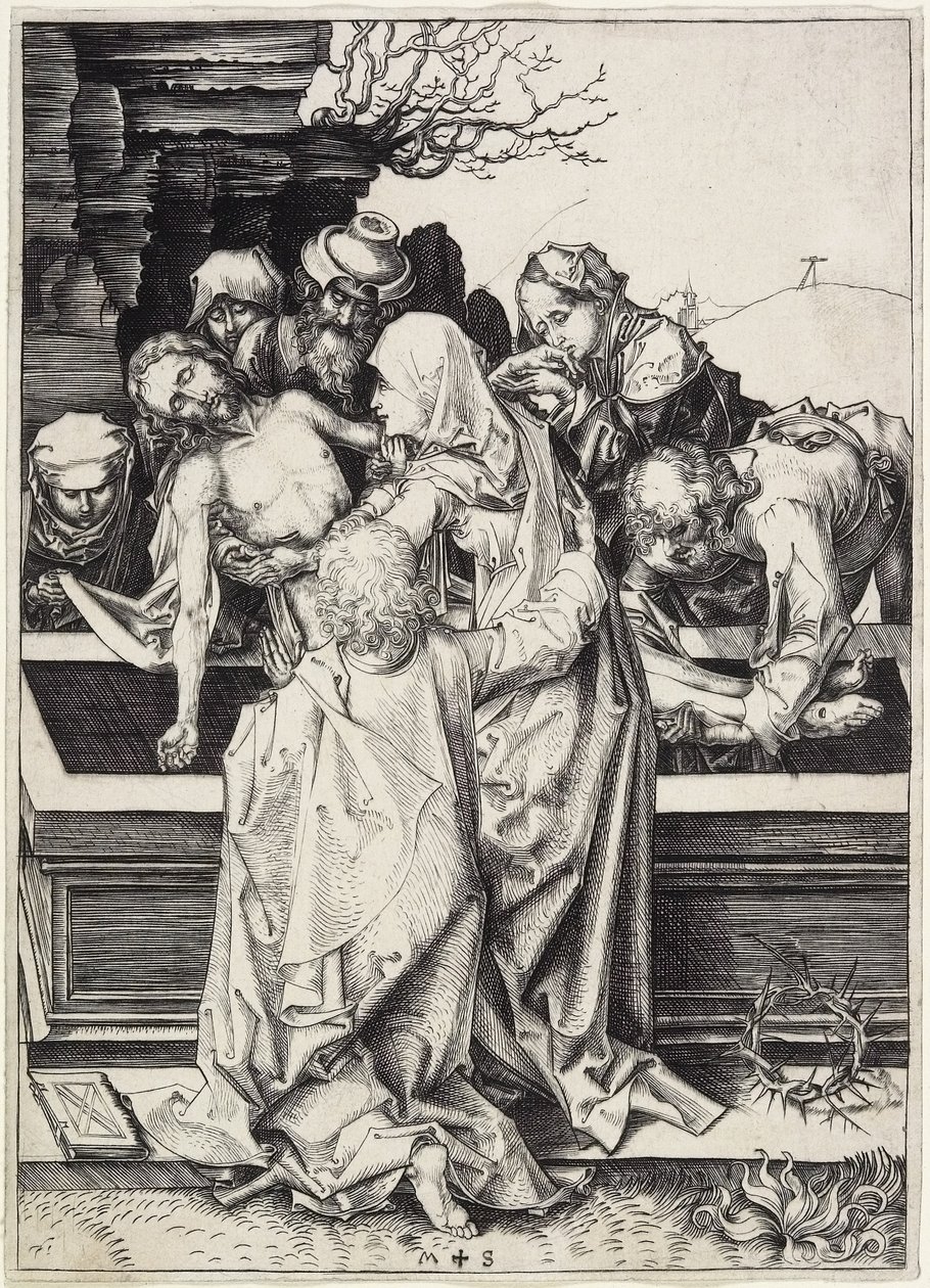 Gravläggningen, c. 1480 av Martin Schongauer