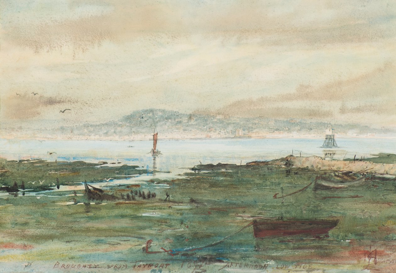 Eftermiddag lågvatten: Broughty från Tayport av Martin  Anderson