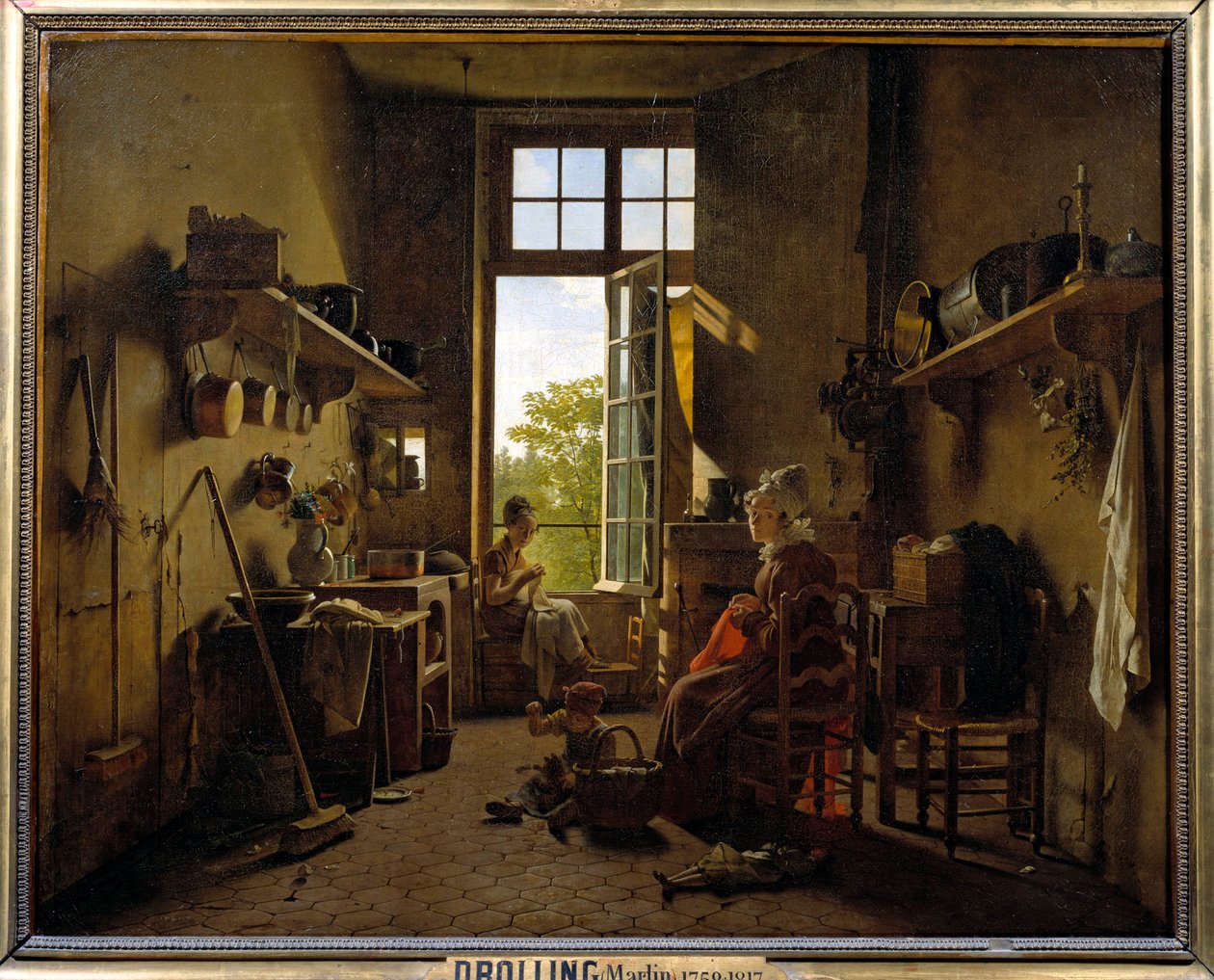 Interiör av en köksmålning av Martin Drolling (1752-1817) 1815 Sön. 0,65x0,8 m av Martin Drölling