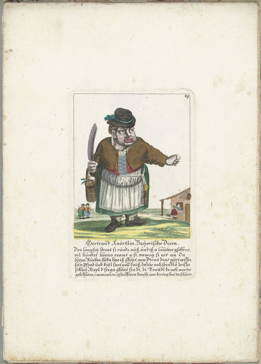 Dwergen Gertraud Knörtzlin, ca 1710 Gertraud Knörtzlin, Baijerische Diern (titel på objekt) Il Callotto resurcitato eller nyinrett litet skåp (serietitel) av Martin Engelbrecht (attributed to)
