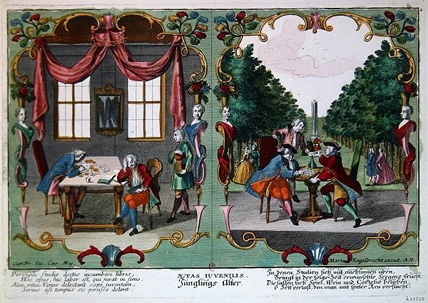 Adolescent Boys, tidigt 1700-tal (färgstick) av Martin Engelbrecht