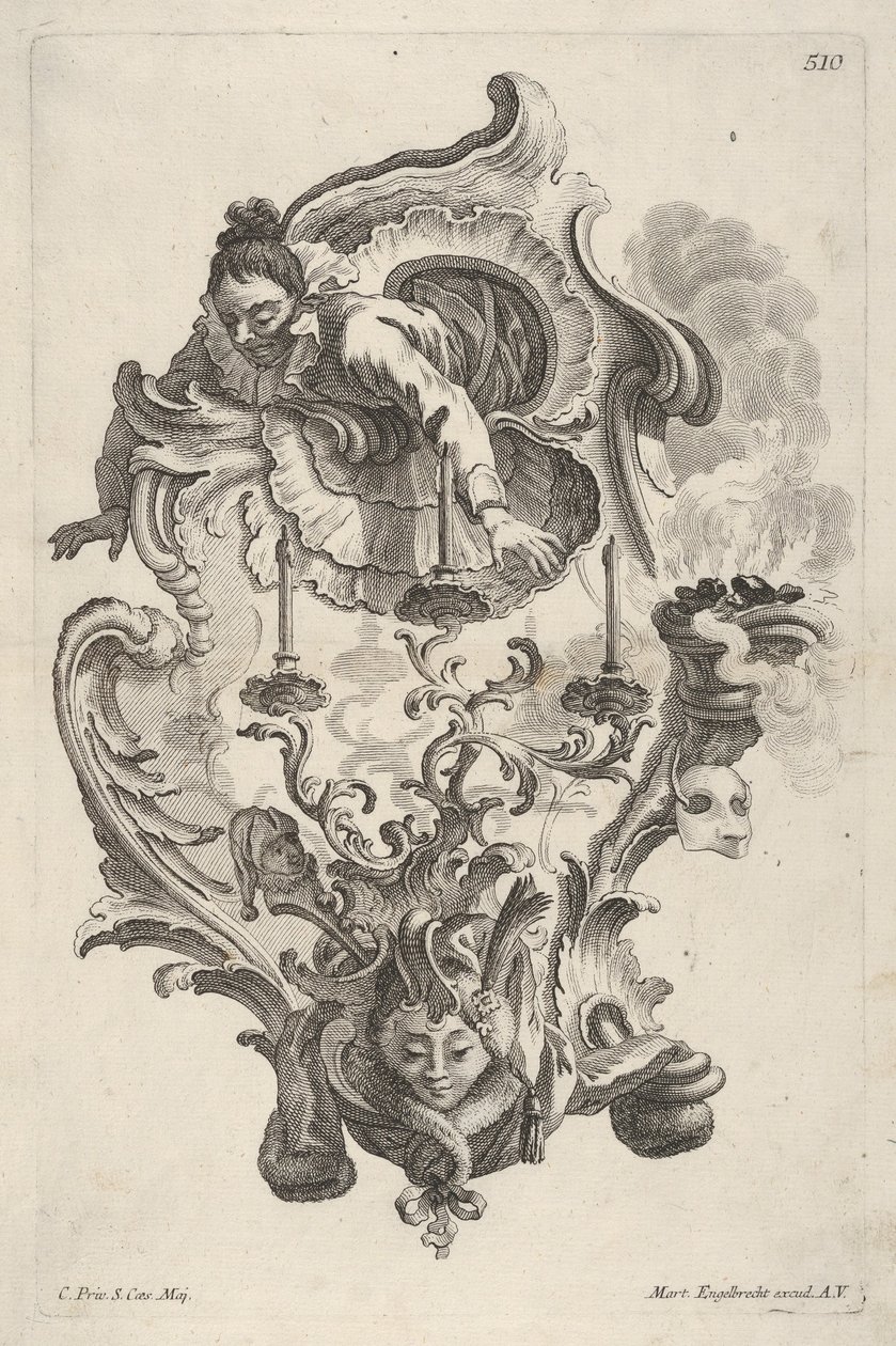 Sconce Representing Winter, från Sconce Representing the 4 Year Sides, ca 1730-56. av Martin Engelbrecht