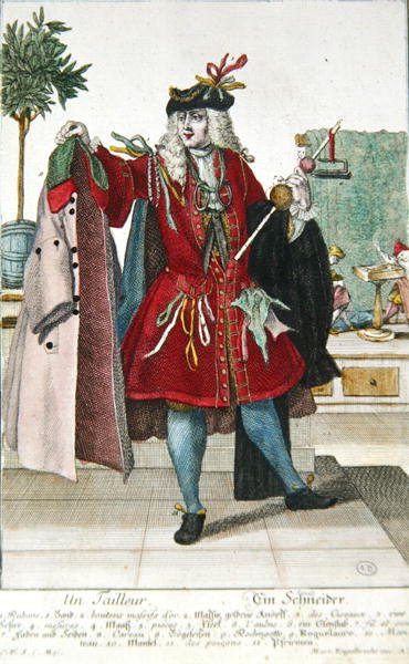 Skräddaren, ca 1735 (färgstick) av Martin Engelbrecht