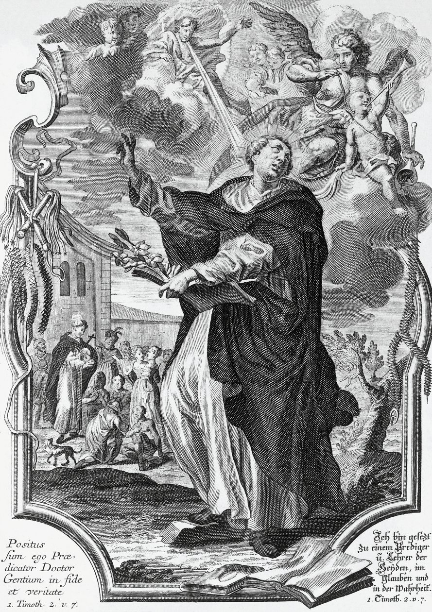 Vincent Ferrer (1350-1419), spansk dominikan, gravyr av Martin Engelbrecht (1684-1756) av Martin Engelbrecht