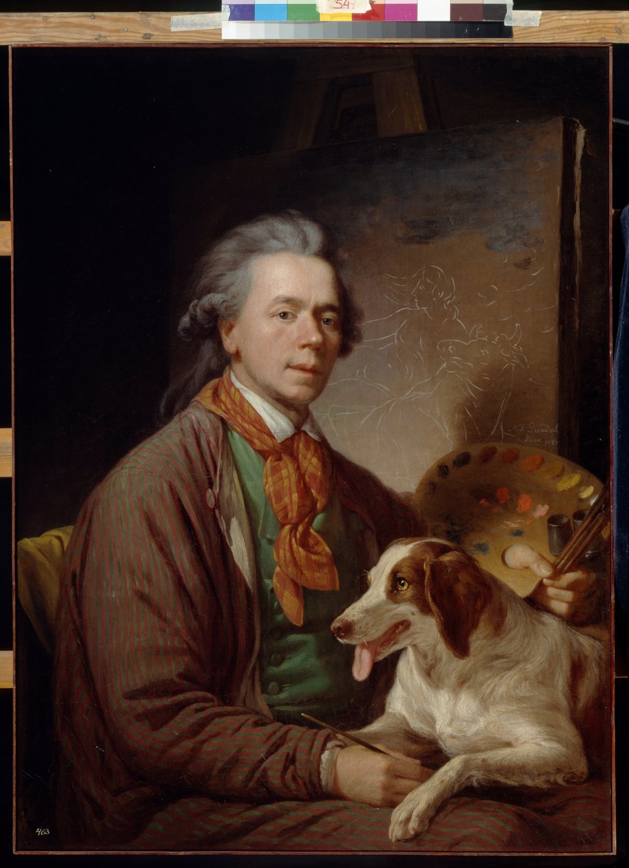 Självporträtt av Quadal, Martin Ferdinand (1736-1808). Olja på duk av Martin Ferdinand Quadal