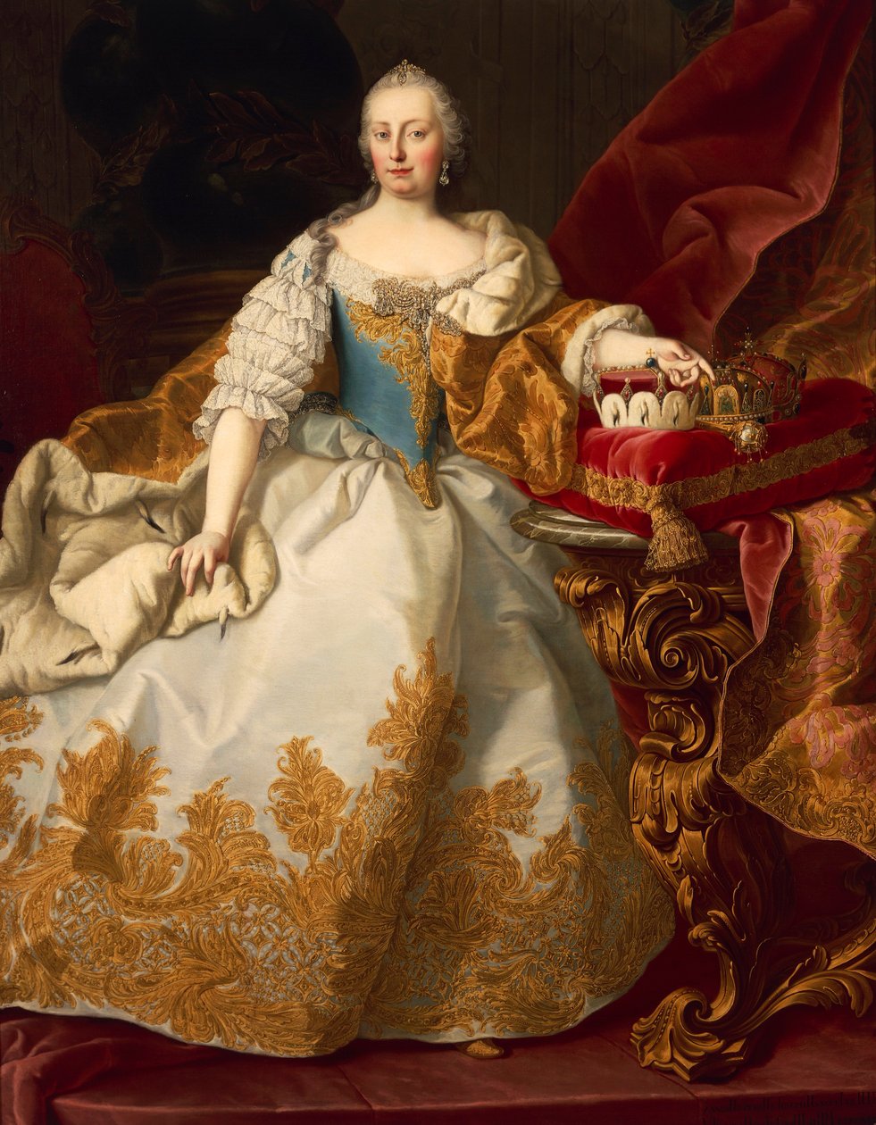 Österrike, Wien, Porträtt av Maria Theresa Habsburg, den heliga romerska kejsarinnan av Martin II Mytens or Meytens