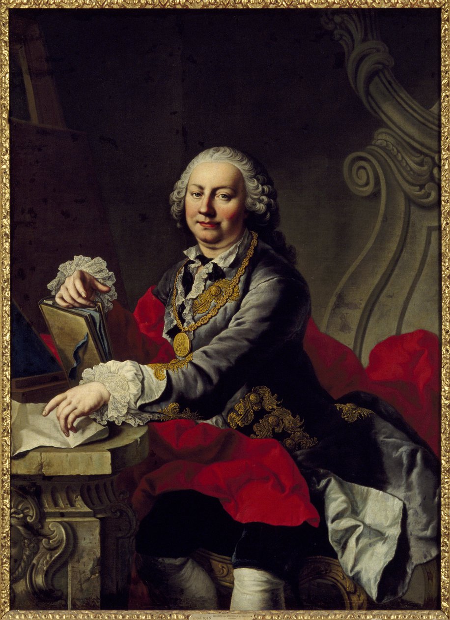 Autoporträtt - Självporträtt, av Mijtens (Meytens), Martin van, den yngre (1695-1770). Olja på duk. Mått: 147x106 cm. Nationalmuseum Stockholm av Martin II Mytens or Meytens