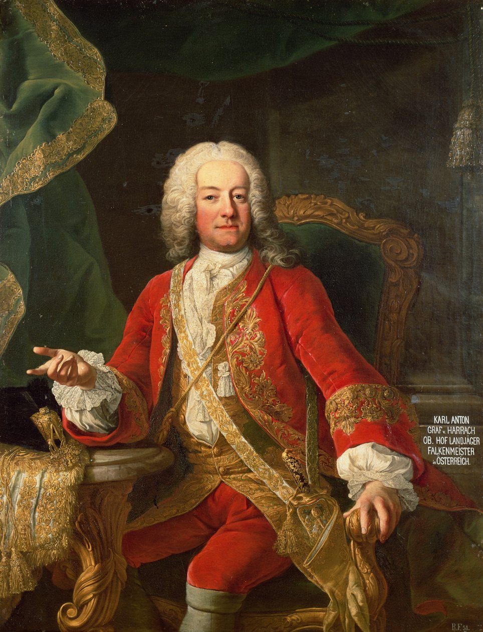 Greve Carl Anton von Harrach, Falkonermästare och lordlöjtnant av Österrike av Martin II Mytens or Meytens