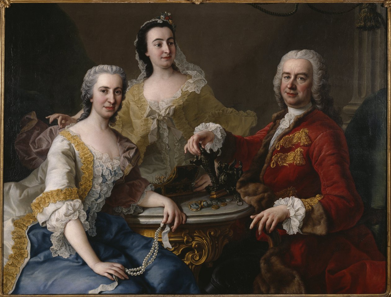 Joseph Angelo de France (1691-1761) med familj, av Mijtens (Meytens), Martin van, den yngre (1695-1770). Olja på duk av Martin II Mytens or Meytens