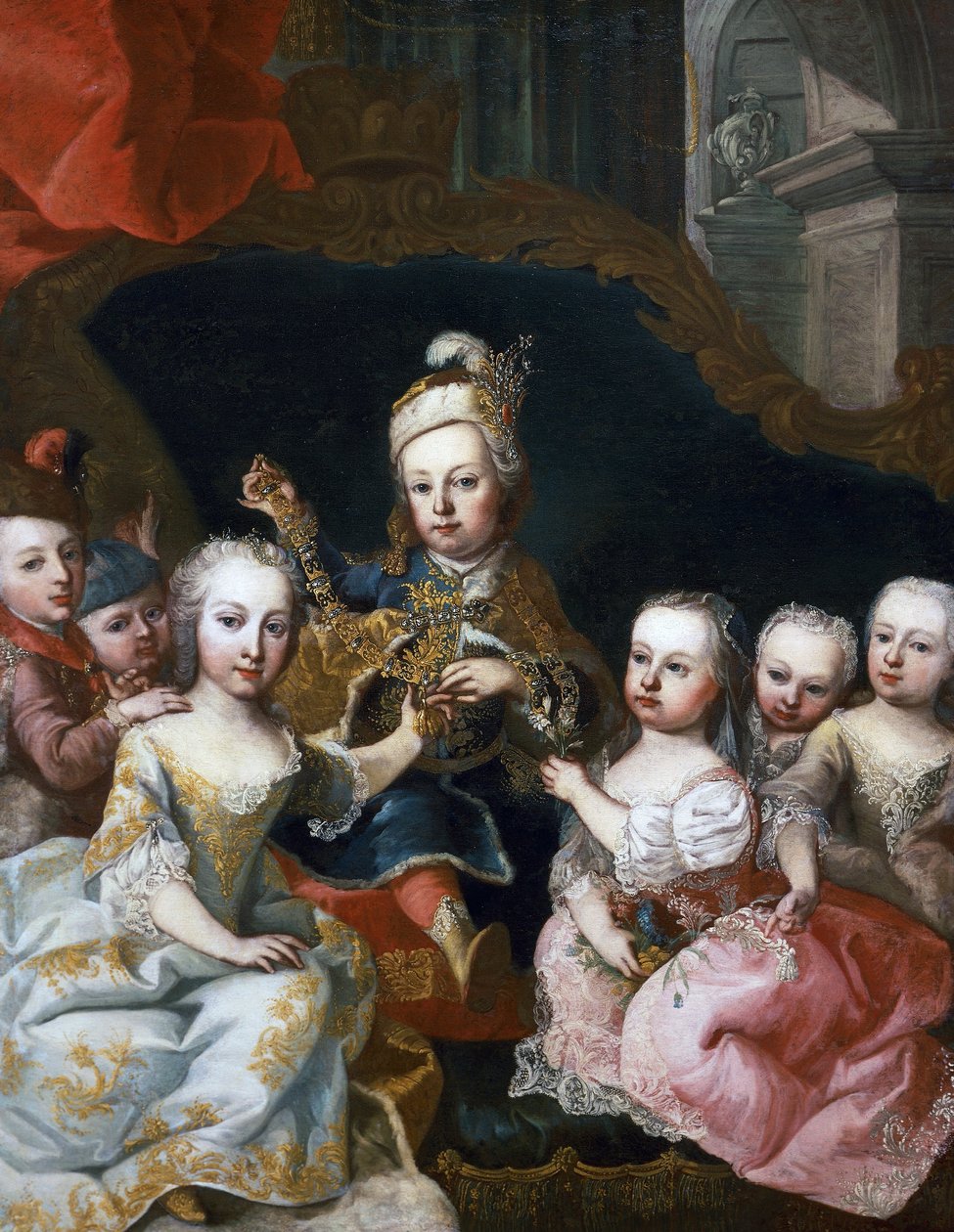 Porträtt av Josef II som barn med sina bröder (Wien av Martin II Mytens or Meytens