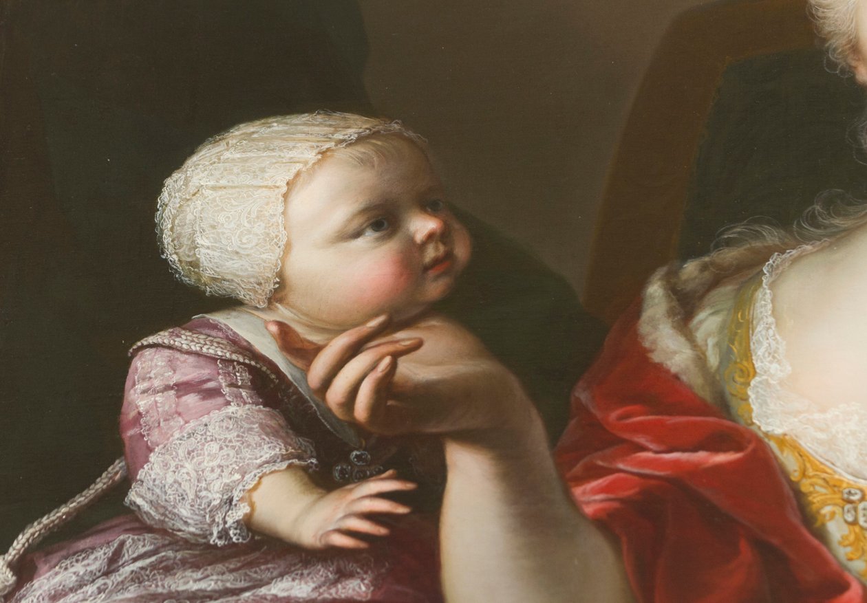Porträtt av prinsessan Eleonora av Savojen (1728-1781), detalj från Porträttet av Polyxena av Martin II Mytens or Meytens