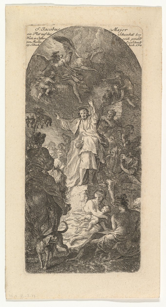 St. James the Greater Preaching, ca. 1764. av Martin Johann Schmidt