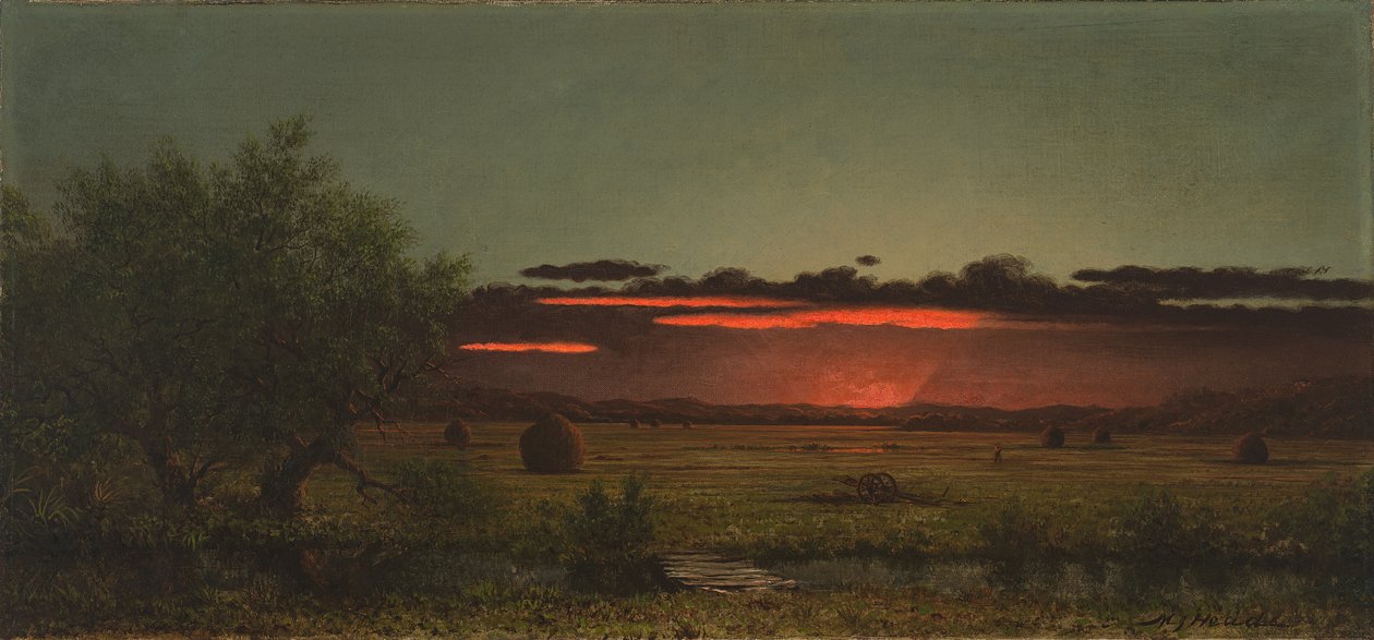 Ängar i New Jersey vid solnedgången av Martin Johnson Heade