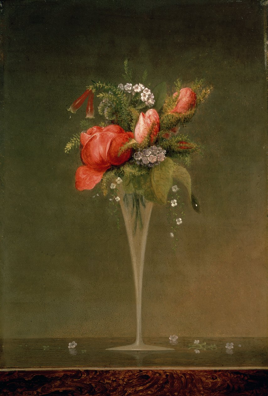 Stilleben med vinglas, 1860 av Martin Johnson Heade