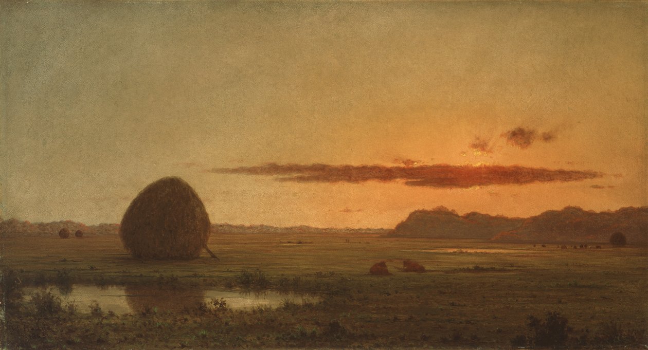 Solnedgång, Newburyport Meadows av Martin Johnson Heade
