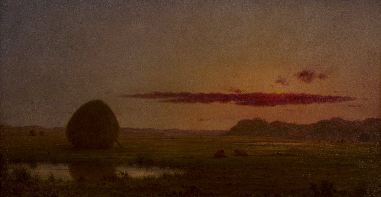 Solnedgång, ängarna vid Newburyport av Martin Johnson Heade