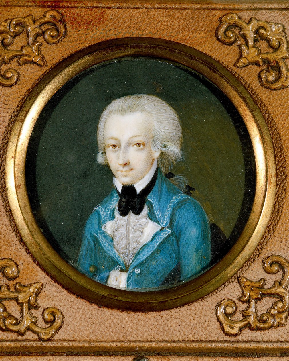 Österrike, Porträtt av den österrikiske kompositören Wolfgang Amadeus Mozart (1756 - 1791), ca 1773 (miniatyr på elfenben) av Martin Knoller
