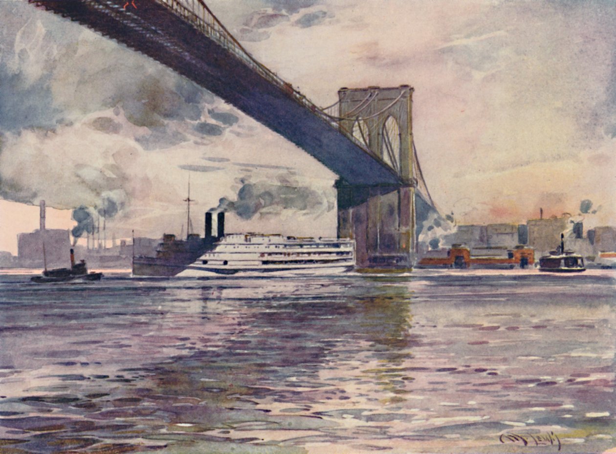Brooklyn Bridge, New York, 1916 av Martin Lewis