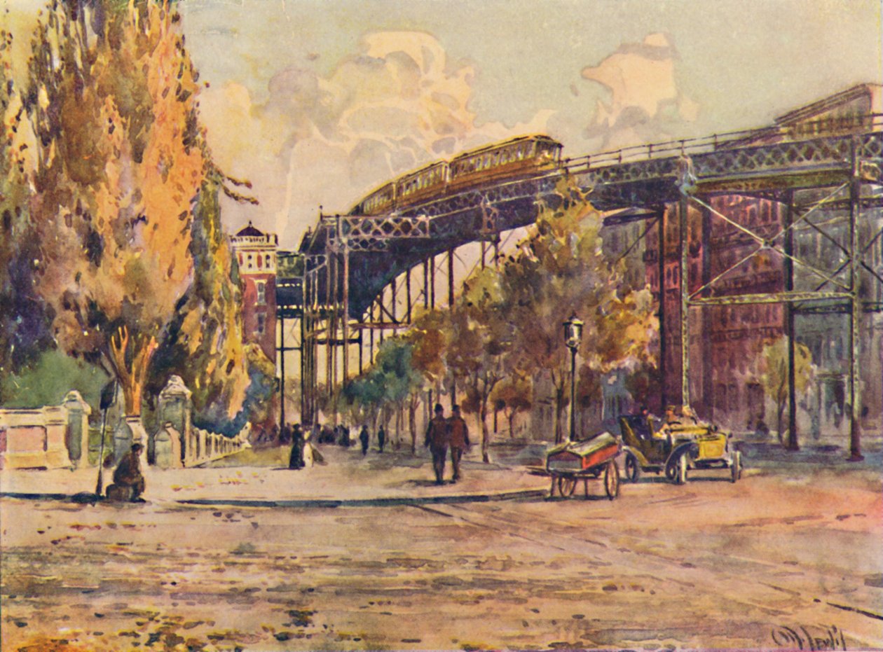 Elevated Railway, New York, 1916 av Martin Lewis