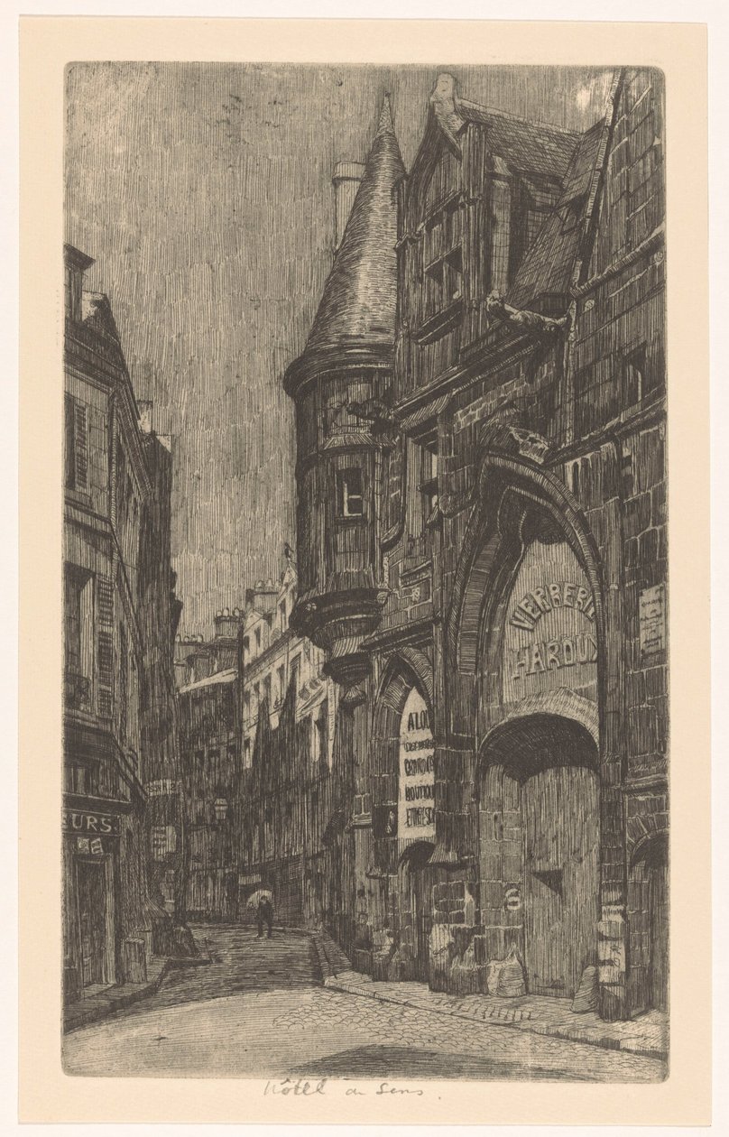 Gatuvy med Hôtel de Sens i Paris av Martin Monnickendam