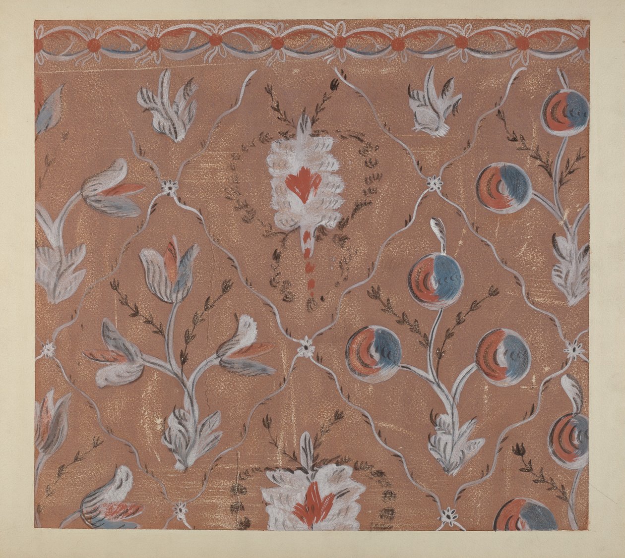 Handmålad väggdetalj, ca. 1939. av Martin Partyka