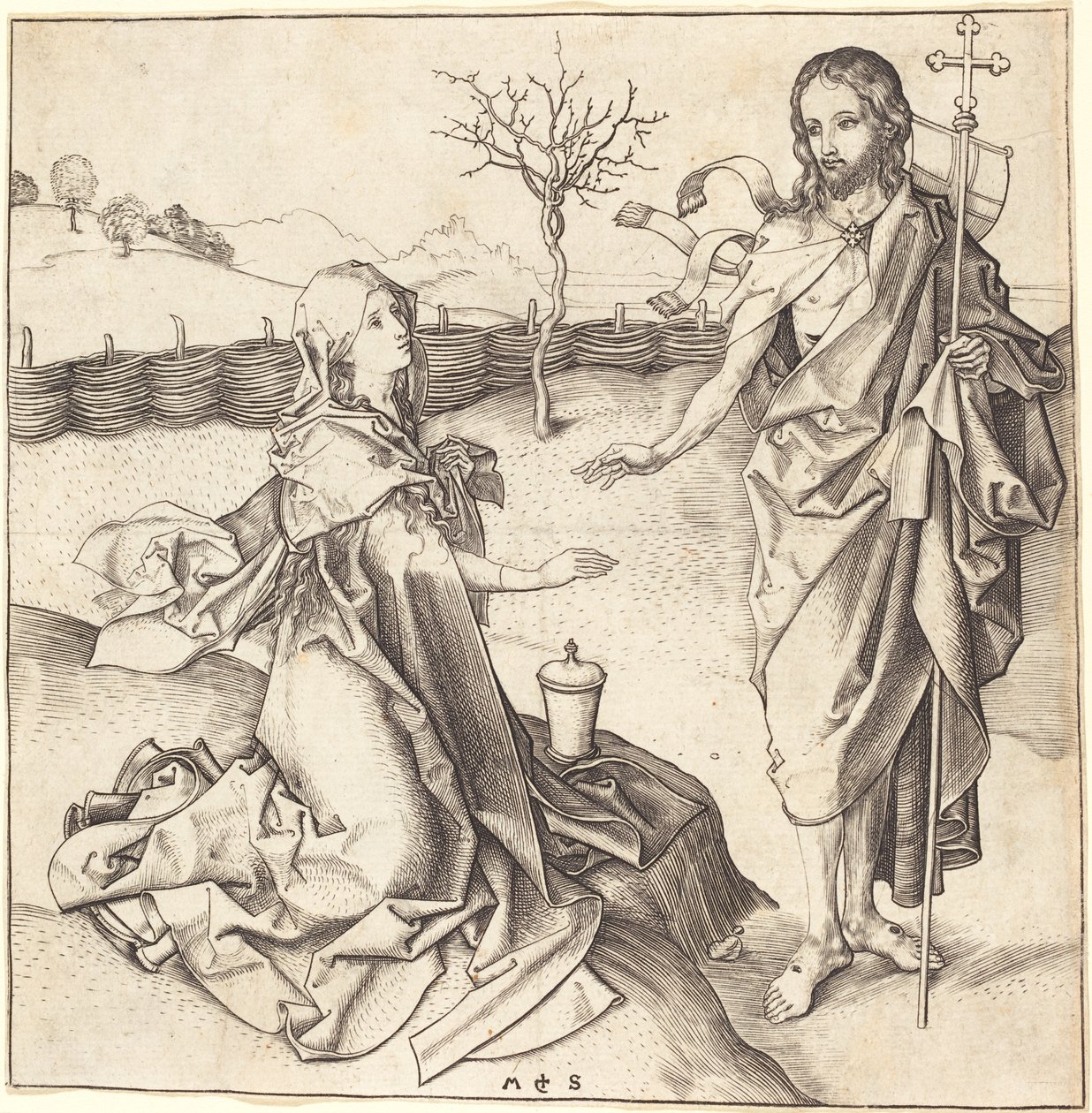 Kristus visar sig för Maria Magdalena av Martin Schongauer