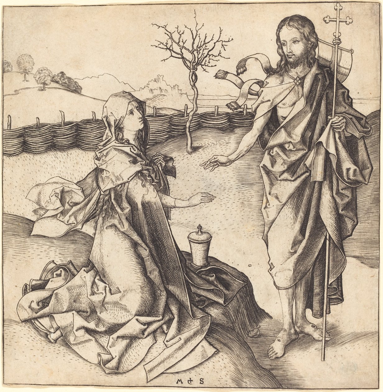 Kristus visar sig för Maria Magdalena av Martin Schongauer