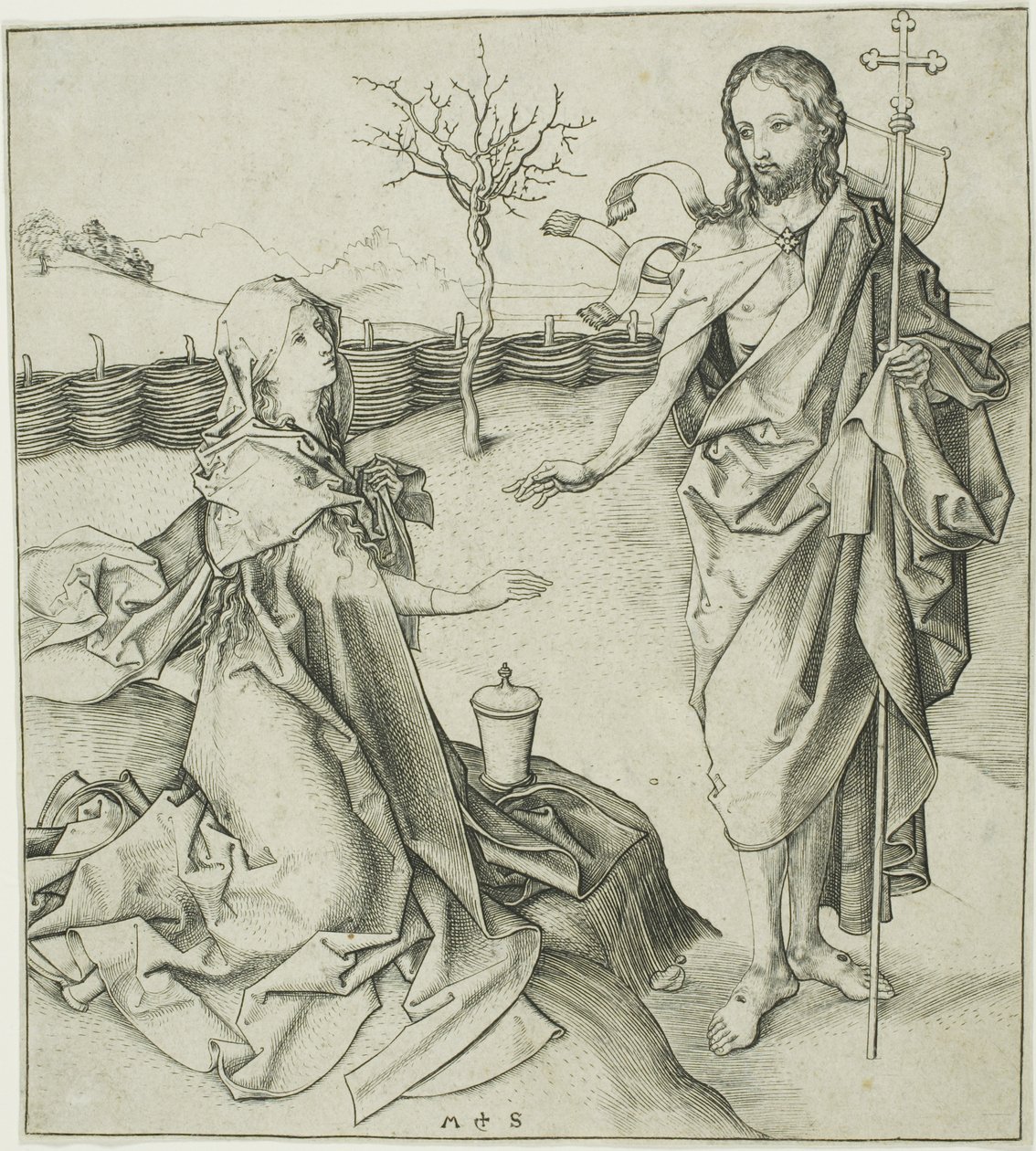 Kristus som visar sig för Magdalen — Noli Me Tangere av Martin Schongauer