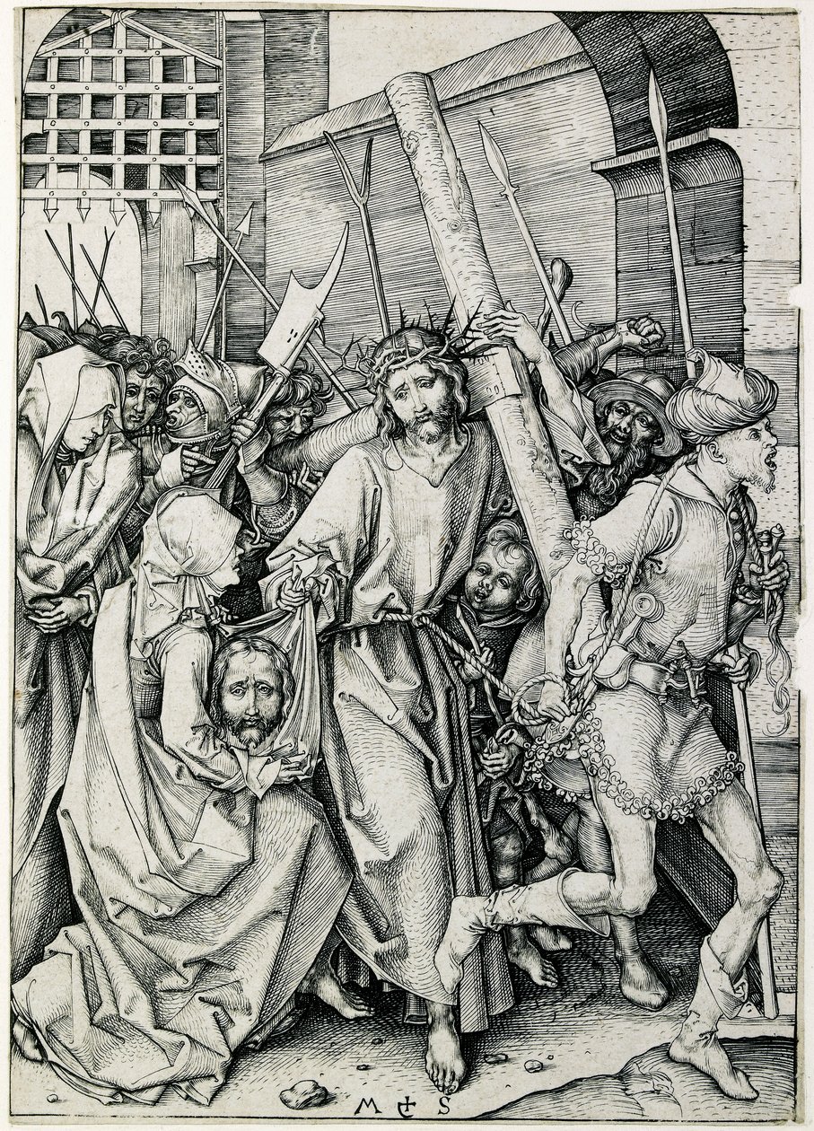 Kristus bär korset, sent 1400-tal av Martin Schongauer