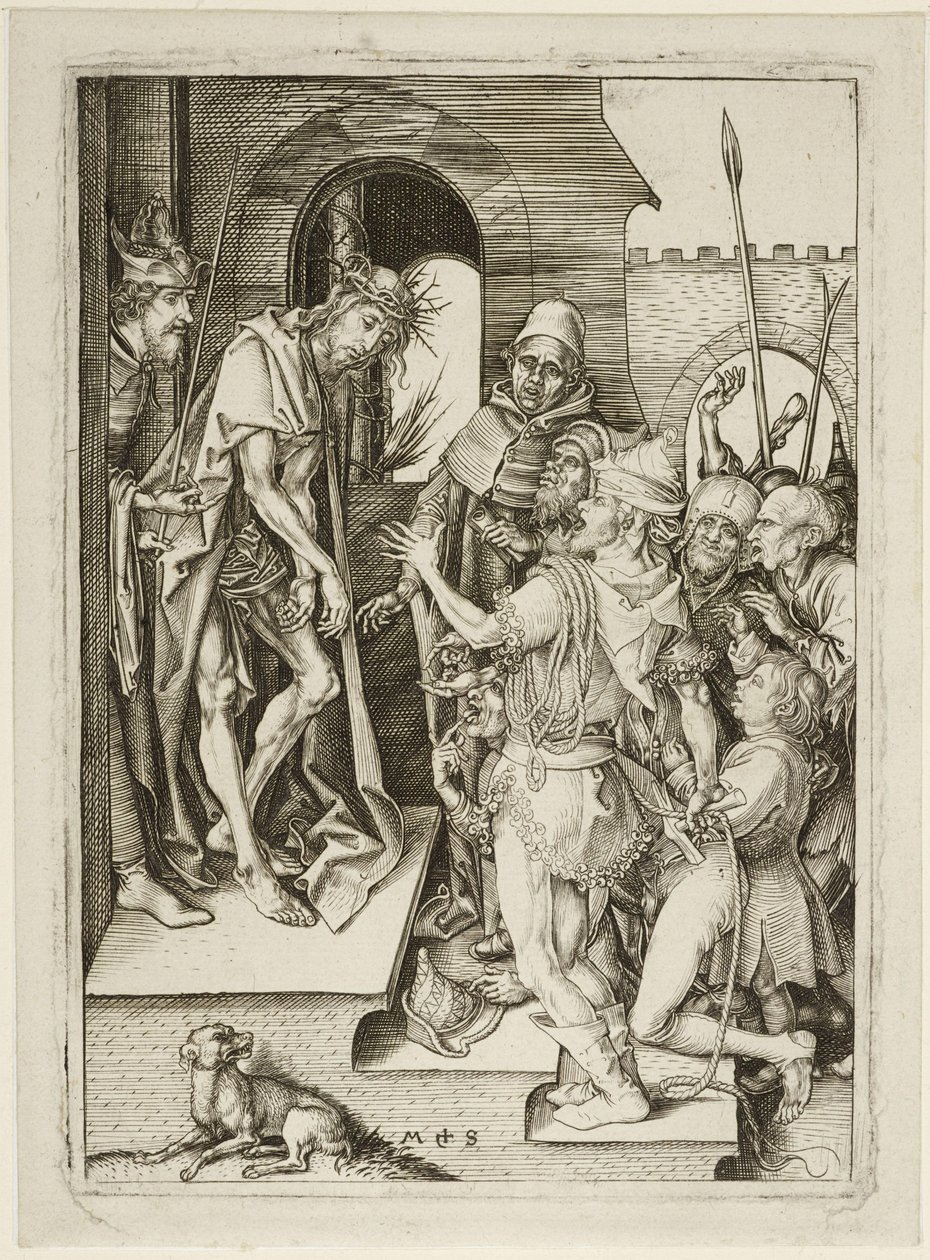Kristi lidande - Frambärandet av Kristus (Ecce Homo) av Martin Schongauer