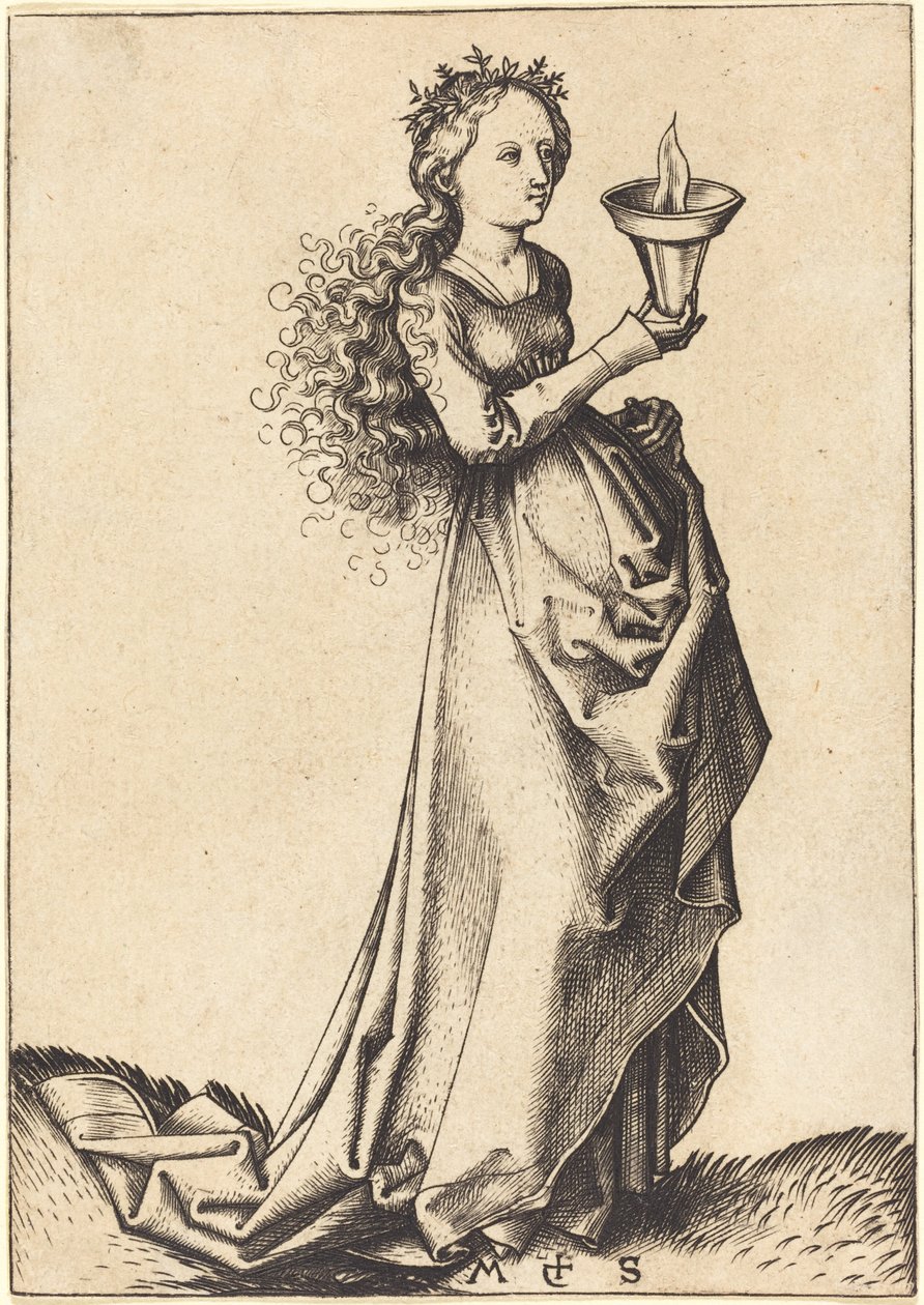 Första Wise Virgin av Martin Schongauer
