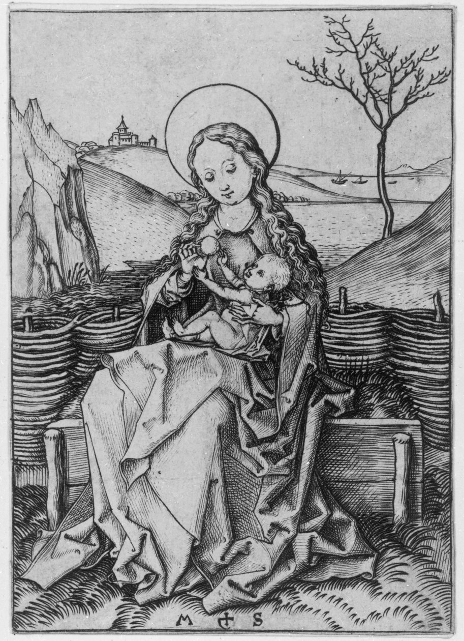Madonnan på gräsbänken av Martin Schongauer