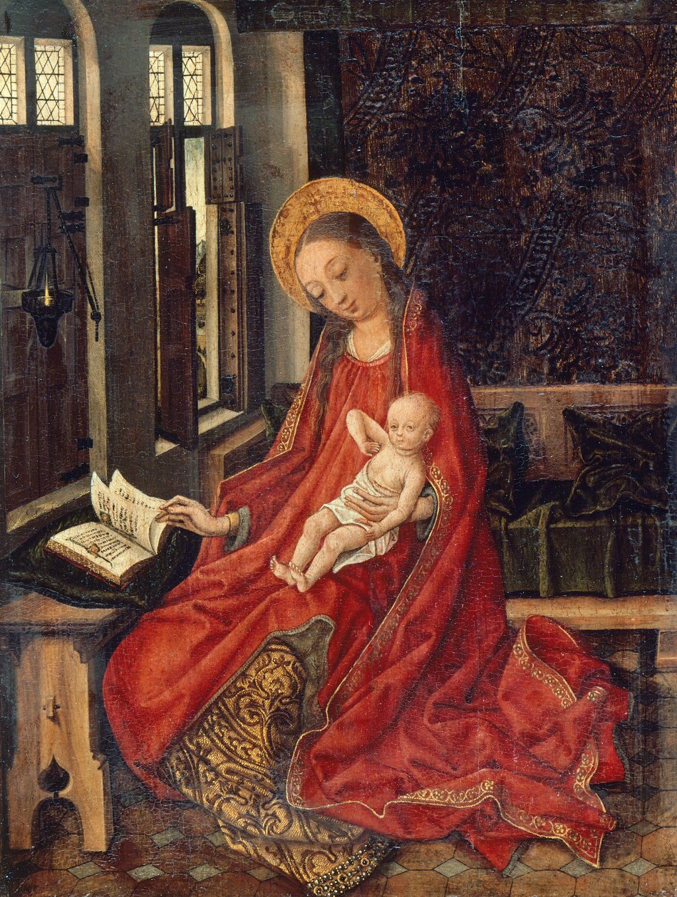 Madonna med barn i rummet, av Martin Schongauer (cirka 1430-1491) av Martin Schongauer