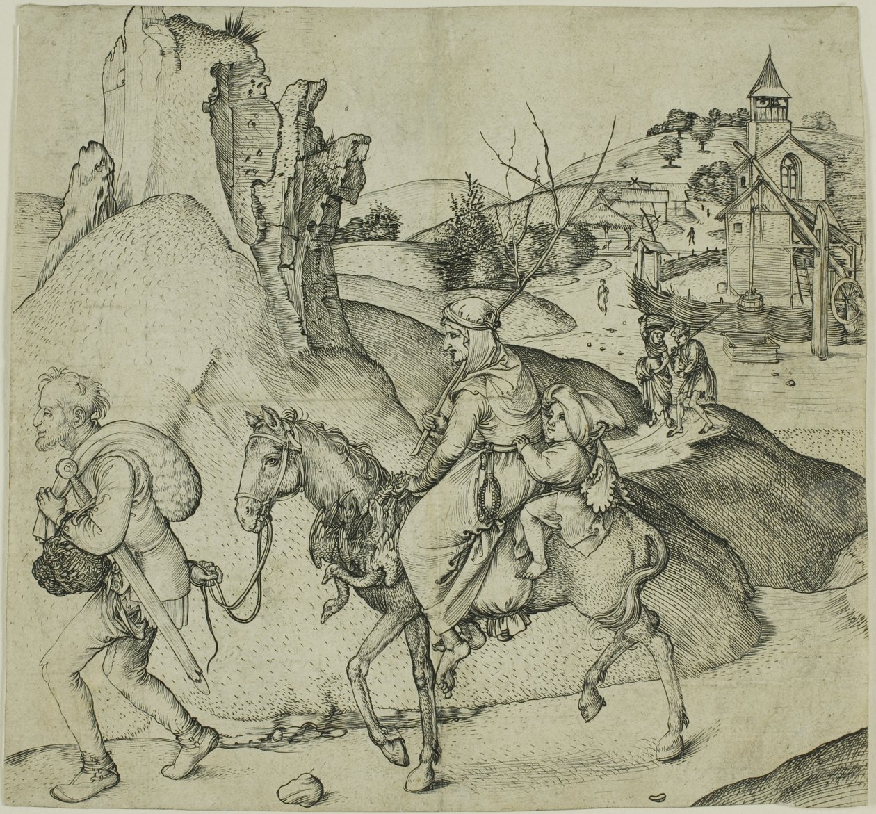 Bondefamilj på väg till marknaden av Martin Schongauer