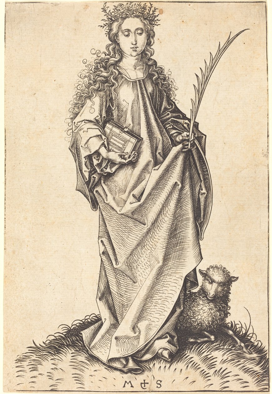 Saint Agnes av Martin Schongauer
