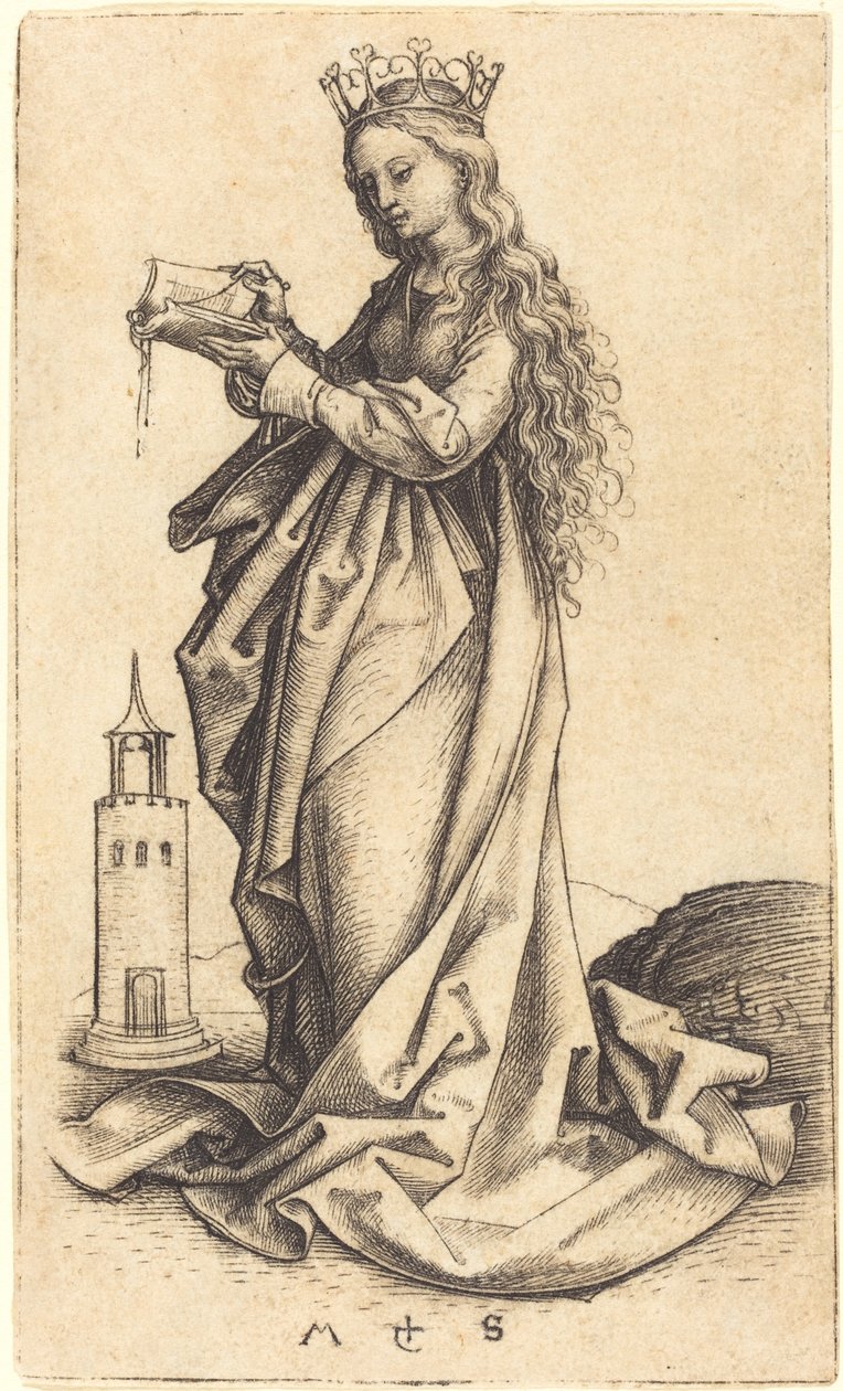 Sankta Barbara av Martin Schongauer