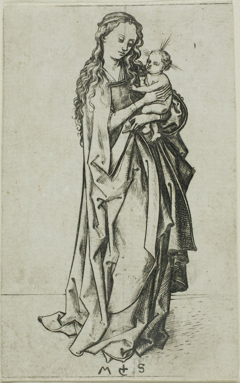 Liten stående madonna med barn av Martin Schongauer
