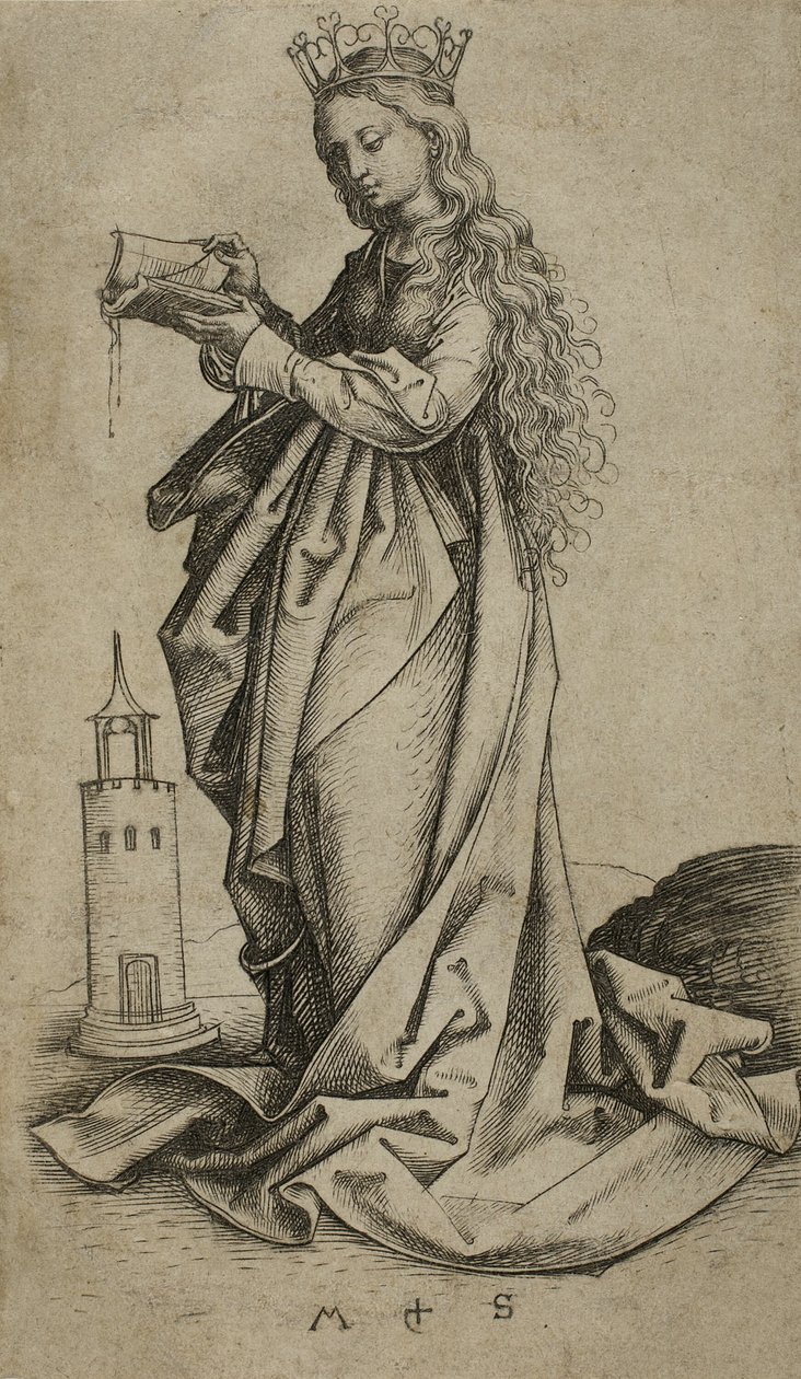 St Barbara av Martin Schongauer