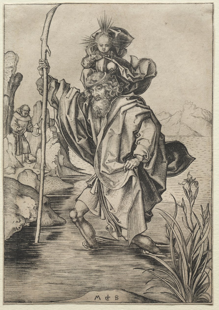 St Christopher. av Martin Schongauer