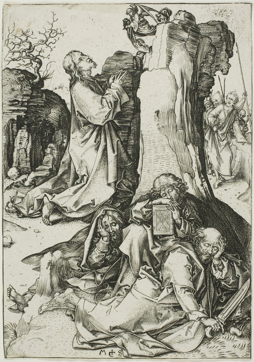 Agony in the Garden, från The Passion av Martin Schongauer