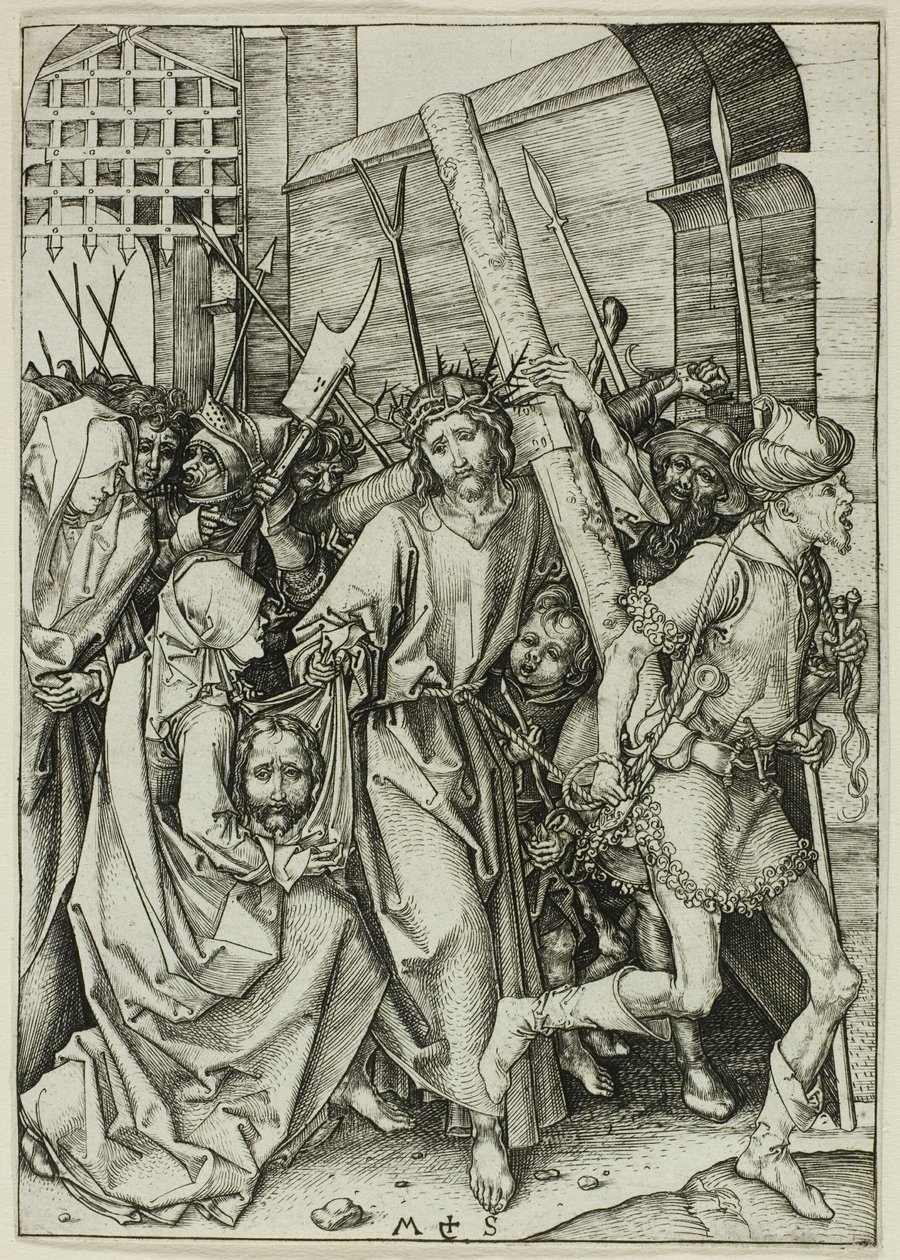 The Bearing of the Cross, från The Passion av Martin Schongauer