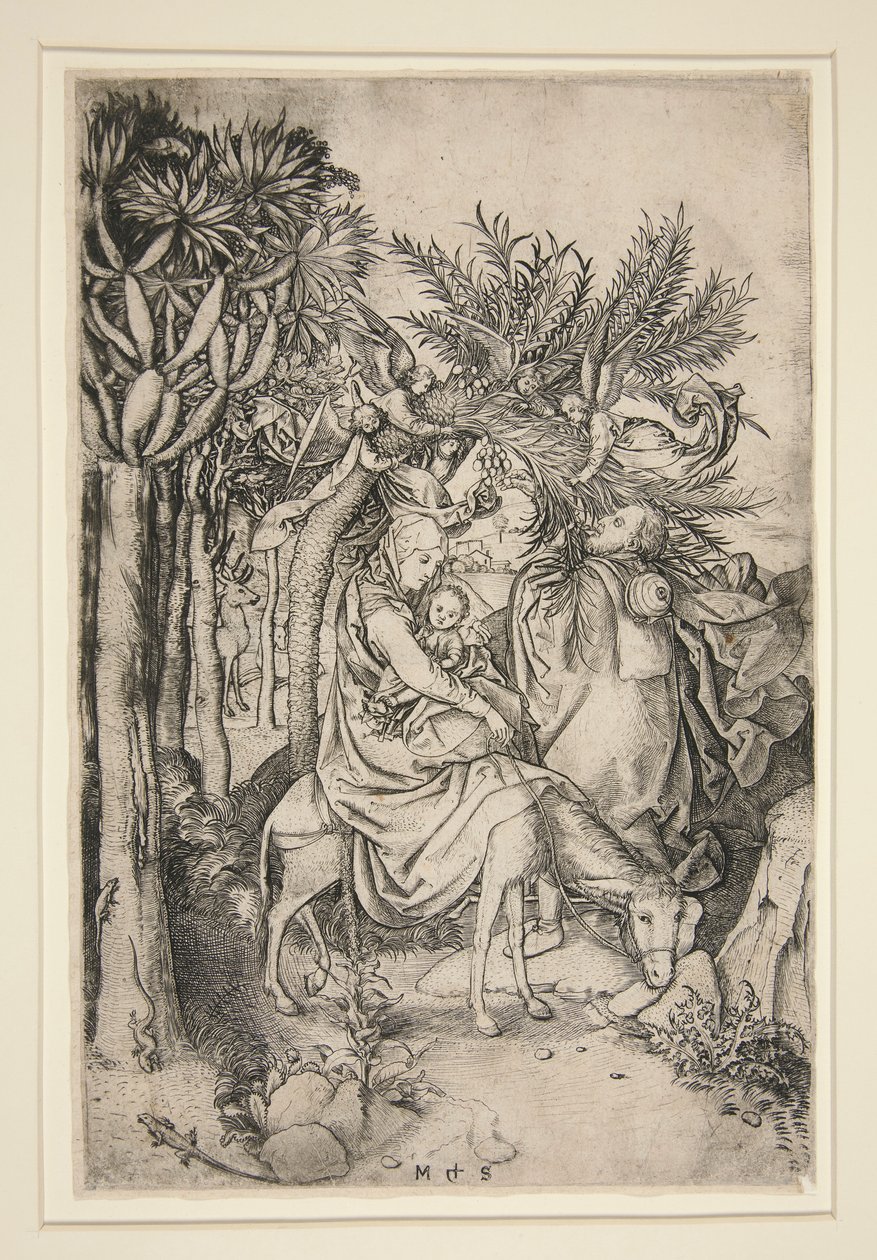 Flygningen till Egypten, från serien Life of the Virgin av Martin Schongauer