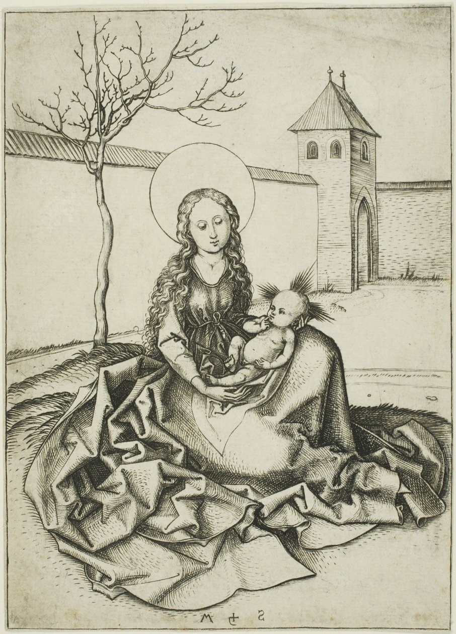Madonnan och barnet på innergården av Martin Schongauer